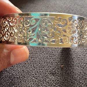 Silver Plated adjustable filigree cuff bracelet